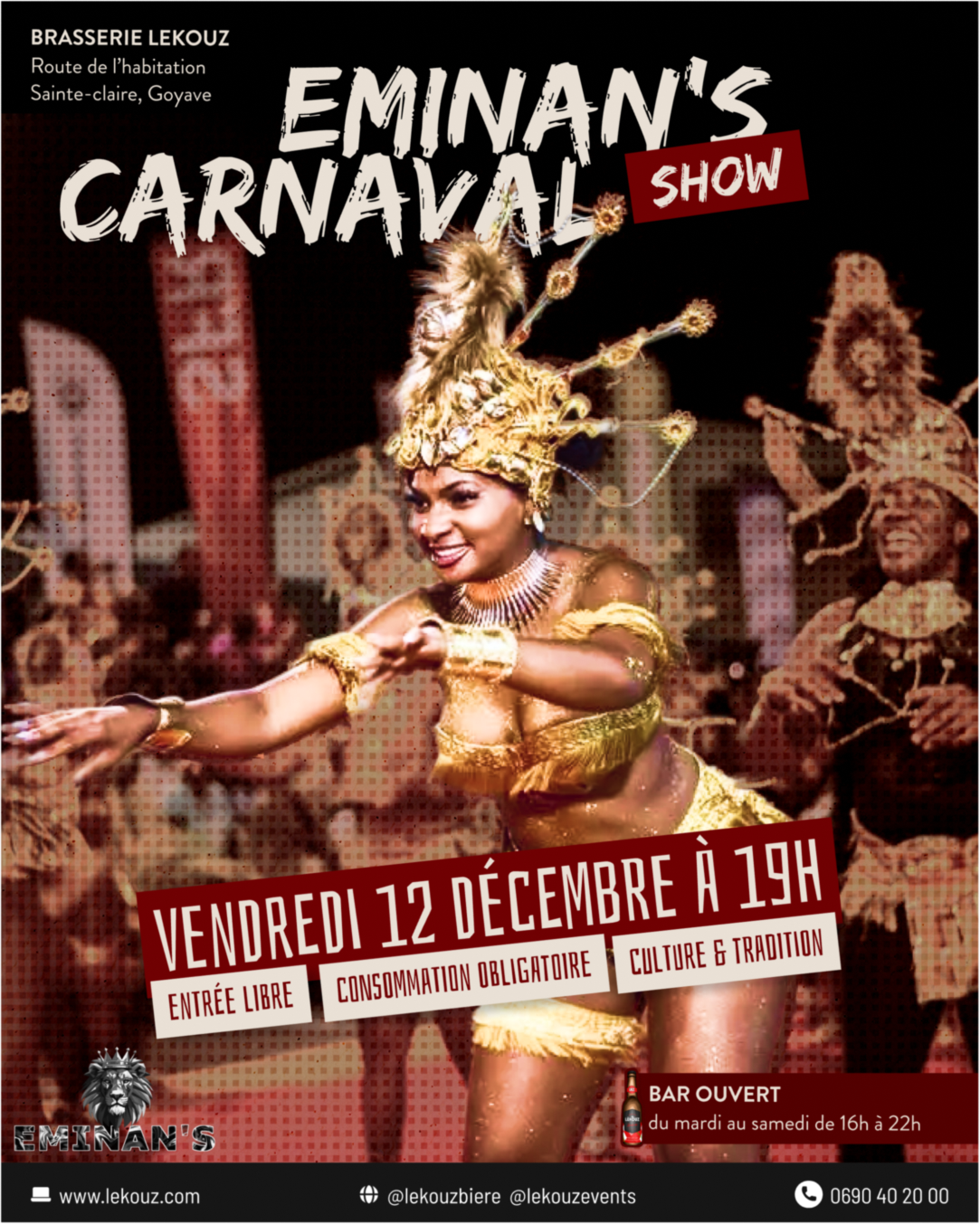 Soirée Carnaval avec Eminan&rsquo;s – Vendredi 12 Décembre