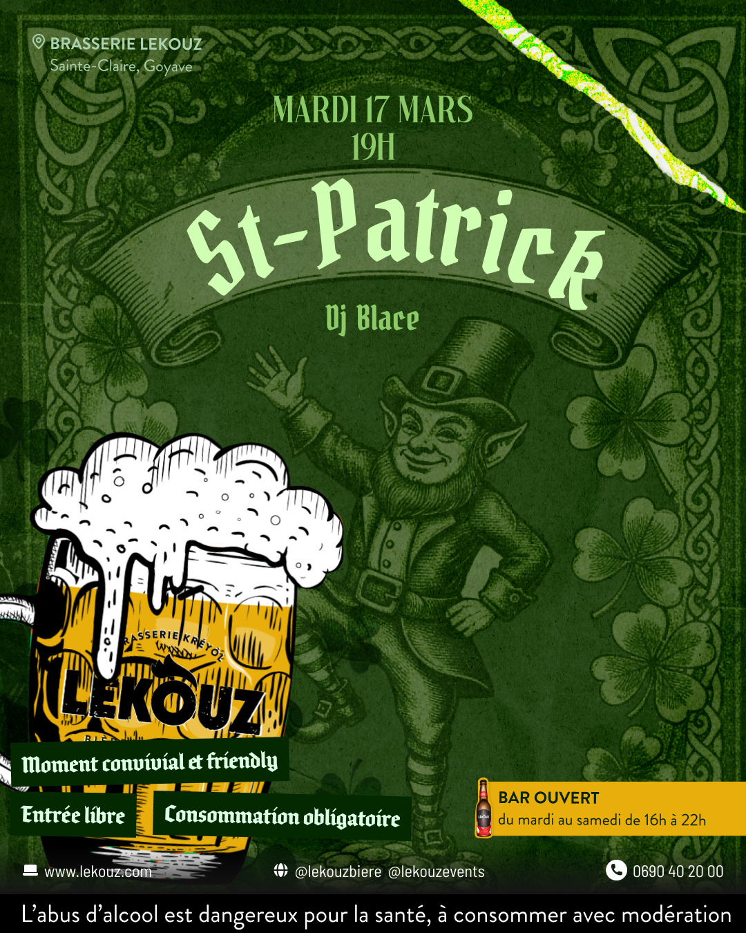 Soirée St-Patrick avec DJ Blace