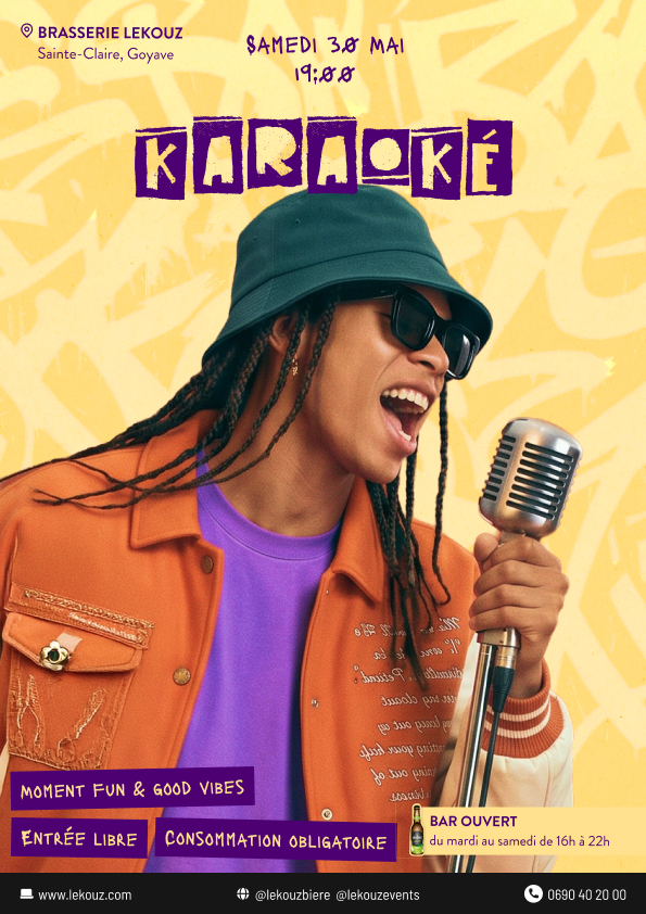 Soirée Karaoké Goyave | Brasserie Lekouz Guadeloupe – 30 Mai