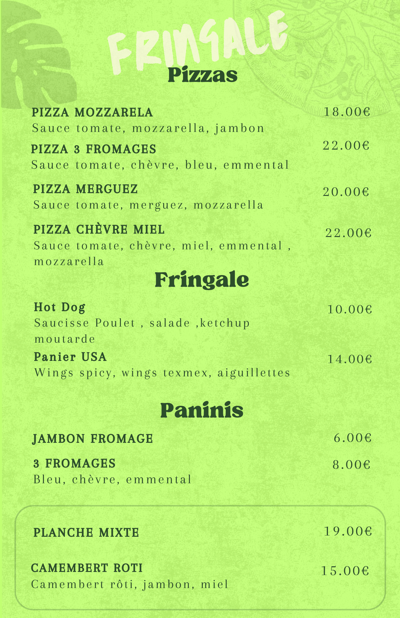 MENU LEKOUZ REPAS BAR GOYAVE