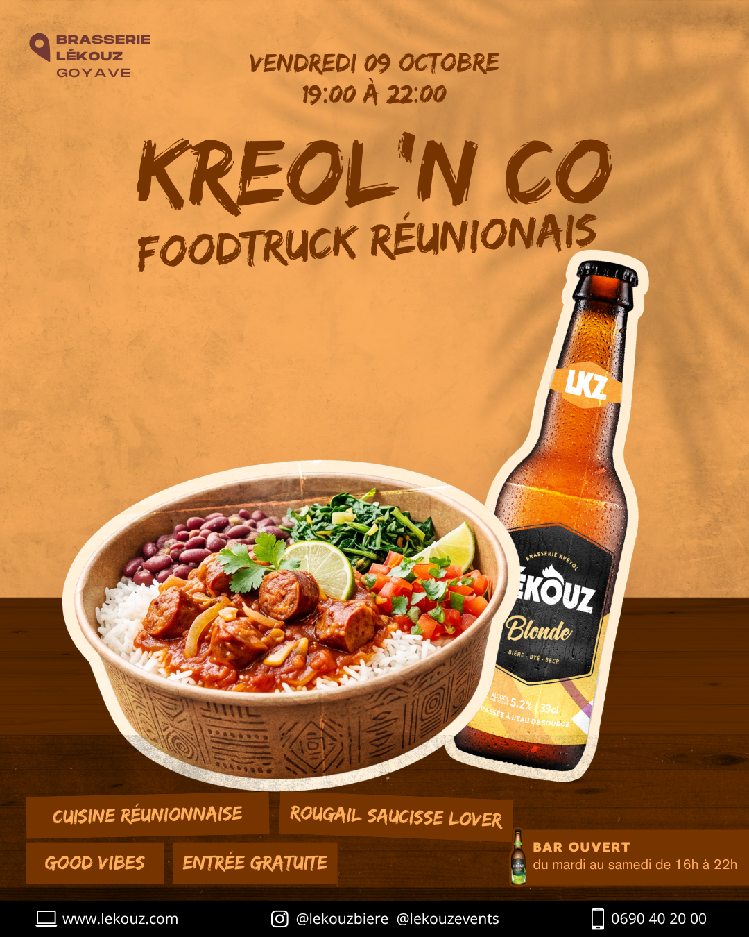 Foodtruck réunionnais Kreol'n Co à la Brasserie Lékouz Goyave, vendredi 9 octobre