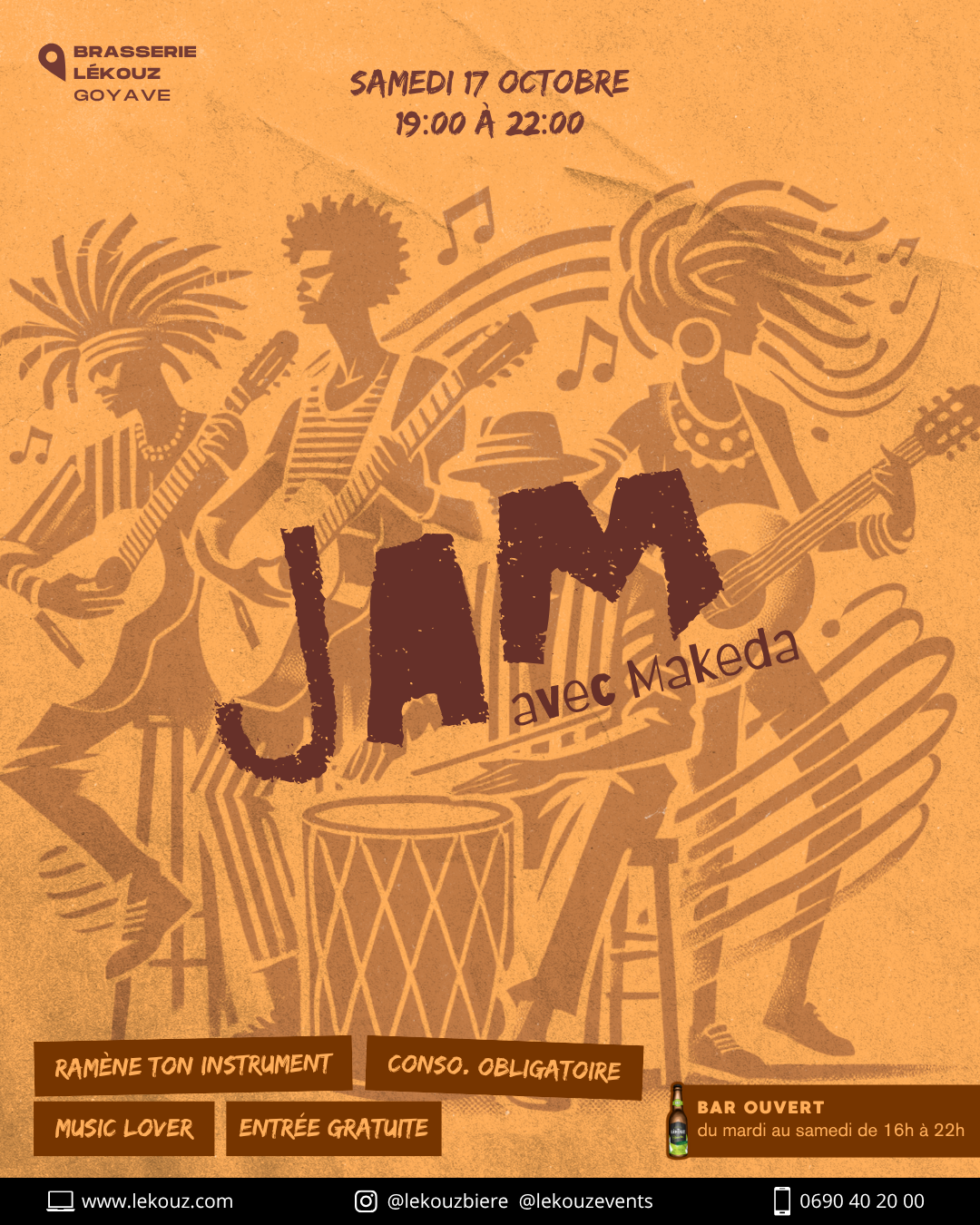 Jam session avec Makeda à la Brasserie Lékouz Goyave, samedi 17 octobre